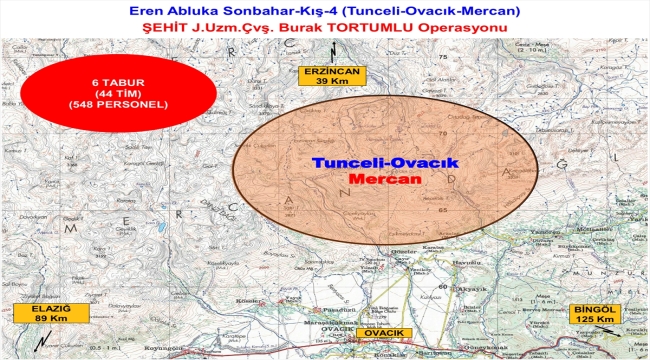 Tunceli'de "Eren Abluka Sonbahar Kış-4 Şehit Uzman Çavuş Burak Tortumlu Operasyonu" başlatıldı