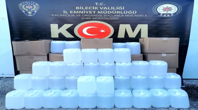 Bilecik'te durdurulan araçta 600 litre etil alkol ele geçirildi