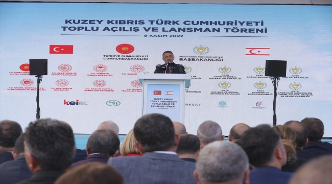 Cumhurbaşkanı Yardımcısı Oktay, KKTC'deki toplu açılış ve tanıtım töreninde konuştu