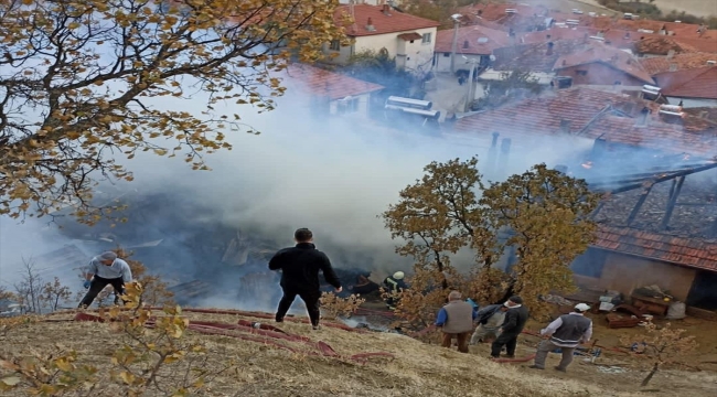 Kütahya'da yangında iki ev ile odunluk kullanılamaz hale geldi