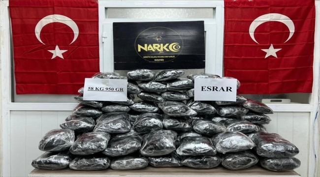 Mardin'de 58 kilo 950 gram esrar ele geçirildi