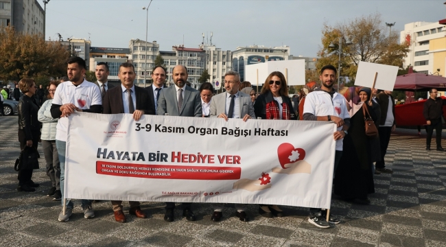 Samsun'da organ bağışına dikkat çekmek için trampetli yürüyüş