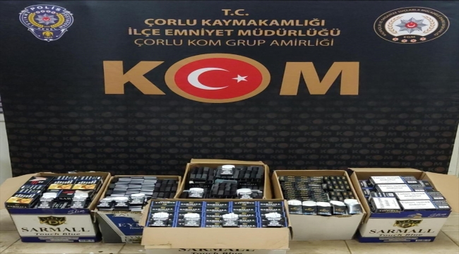 Tekirdağ'da bir otomobilde 47 bin 940 makaron ele geçirildi