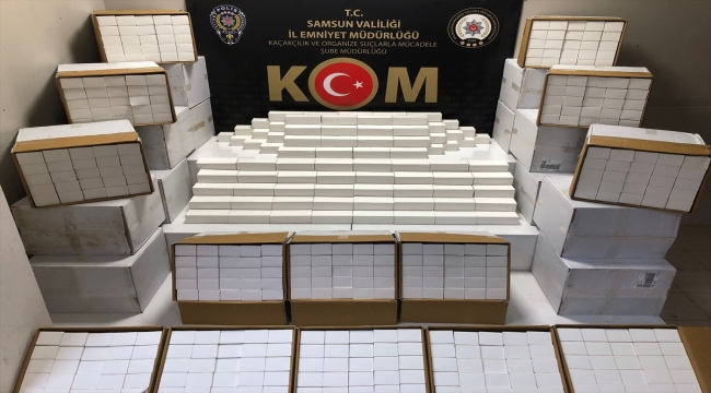 Samsun'da 300 bin filtreli sigara kağıdı ele geçirildi