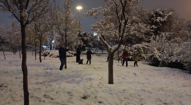 Tahran'da mevsimin ilk karı yağdı, vatandaşlar parklara yöneldi