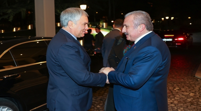 TBMM Başkanı Şentop, Rusya Devlet Duması Başkanı Volodin onuruna akşam yemeği verdi