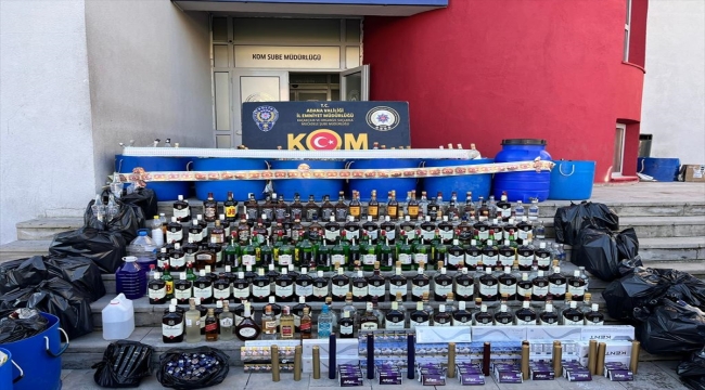 Adana'da 5 bin 124 litre sahte ve kaçak içki ele geçirildi 