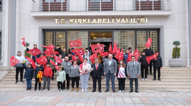 Okçulukta, altın madalya kazanan Dilara Ecem Deniz, Kırklareli'nde törenle karşılandı