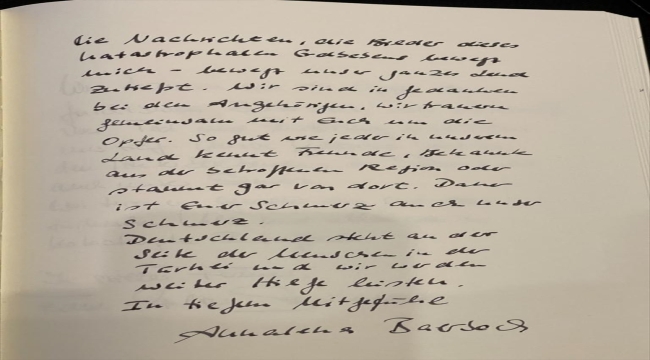 Almanya Dışişleri Bakanı Baerbock Berlin Büyükelçiliği'nde taziye defterini imzaladı