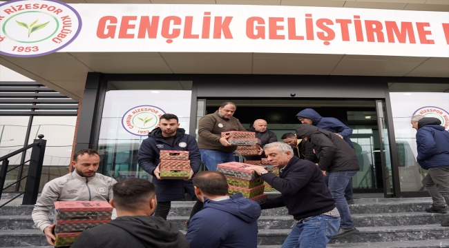 Çaykur Rizespor Kulübü, depremzedeler için malzeme yardımında bulundu 