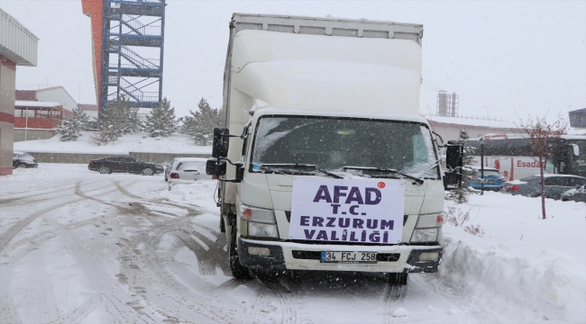 Erzurum'dan deprem bölgelerine insani ve gıda yardımları sürüyor