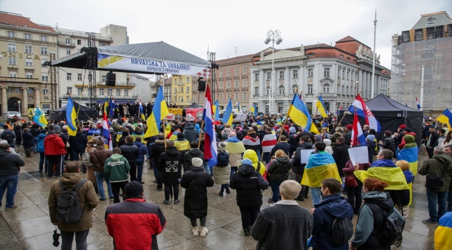 Hırvatistan'da Ukrayna'ya destek gösterisi düzenlendi