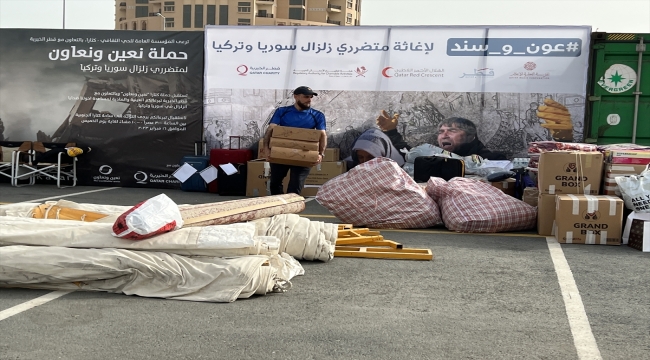 Katar, Türkiye ve Suriye'deki depremzedeler için nakdi ve ayni yardımlara devam ediyor