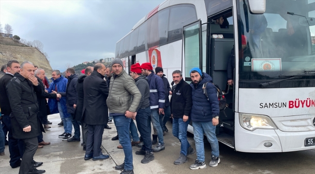 Yardım ekibi ile depremzedeler Samsun'da alkışlarla karşılandı