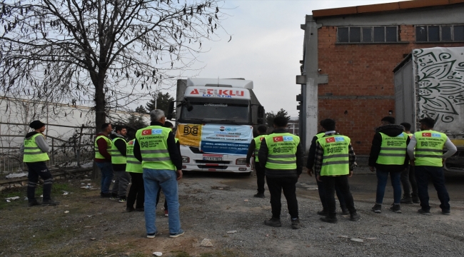 Irak Türkmenlerinin gönderdiği yardım tırları Malatya'ya ulaştı