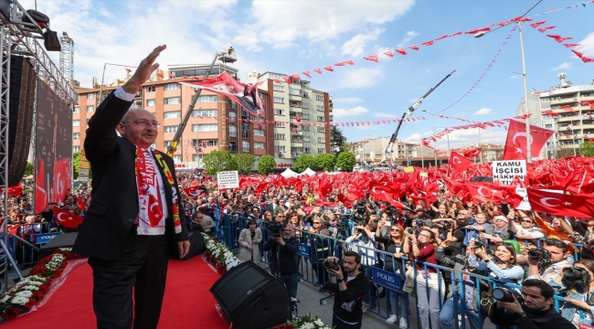 Cumhurbaşkanı adayı Kılıçdaroğlu, Eskişehir mitinginde konuştu