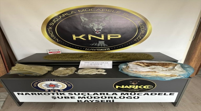 Kayseri'de 3 kilogram esrar ele geçirildi 