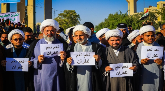 Irak'ta Sadr yanlıları, Kur'an-ı Kerim'e yönelik eylem nedeniyle İsveç'i protesto etti