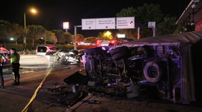 İzmir'de otomobilin kamyonete çarpması sonucu 1 kişi öldü