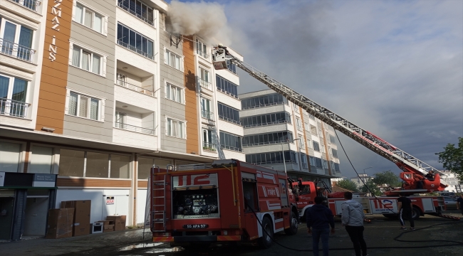 Samsun'da evde çıkan yangın hasara neden oldu