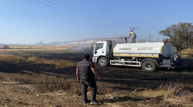 Burdur'da yaklaşık 30 dönüm tahıl ekili alan yandı