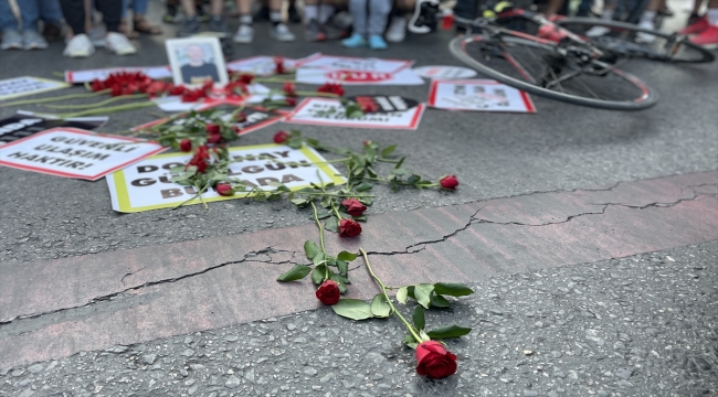 Kadıköy'deki kazada ölen bisiklet sürücüsü Doğanay Güzelgün anıldı 