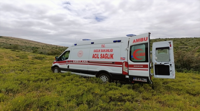 Konya'da dağda fenalaşan kişi ambulans helikopterle hastaneye kaldırıldı