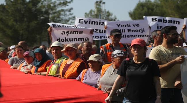 Muğla'da termik santral çalışanları aileleriyle basın açıklaması yaptı