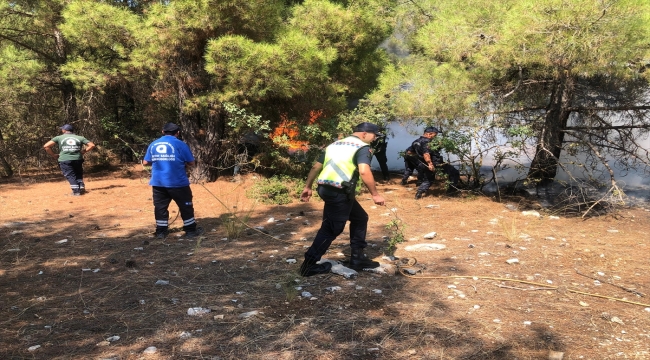 Akseki'de ormanlık alanda çıkan yangın söndürüldü