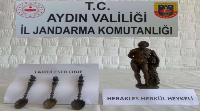 Aydın'daki tarihi eser operasyonunda Herakles heykeli ele geçirildi