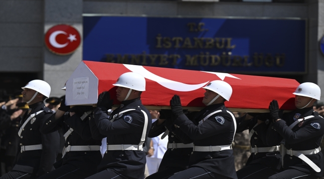 Kağıthane'de şehit olan polis memuru için tören düzenlendi