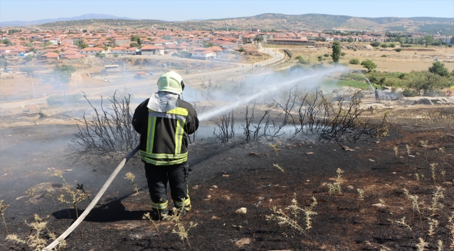 Manisa'da otluk ve makilik alanda çıkan yangın söndürüldü