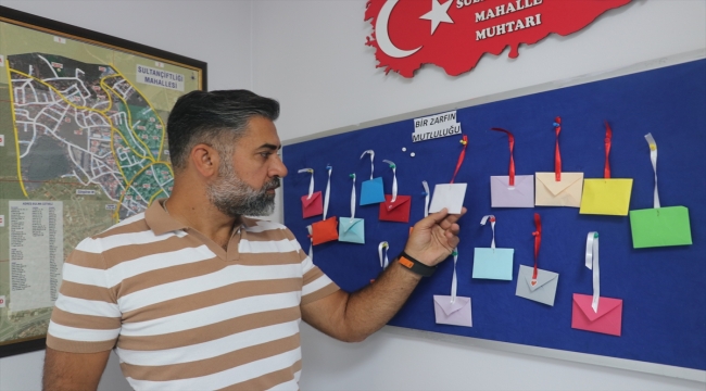 Muhtar "zarflarla" 600 kişinin yüzünü güldürdü