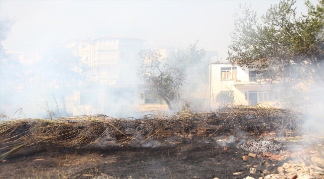 Antalya'da otluk alanda çıkan yangında 2 ev zarar gördü