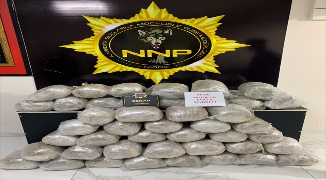 Niğde'de bir tırda 58 kilo 450 gram esrar ele geçirildi