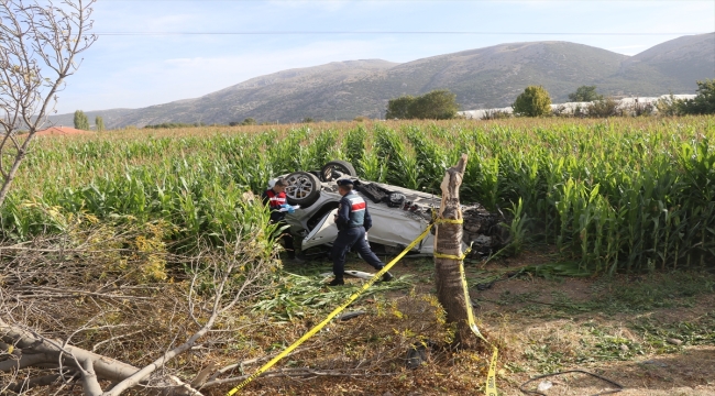 Burdur'da ağaca çarpan otomobildeki genç itfaiye eri hayatını kaybetti