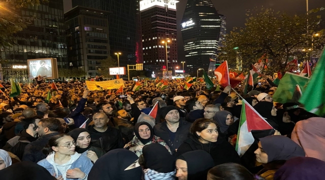 İsrail'in Gazze'deki hastaneye saldırısı İstanbul'da protesto ediliyor