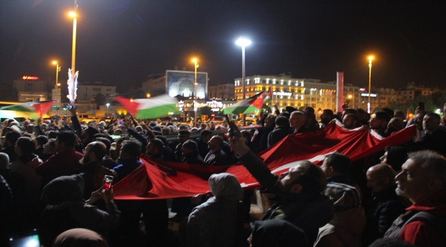 İsrail'in Gazze'deki hastaneye saldırısı Kayseri'de protesto edildi 