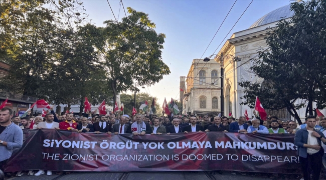 İstanbul'da "Büyük Filistin Yürüyüşü" başladı