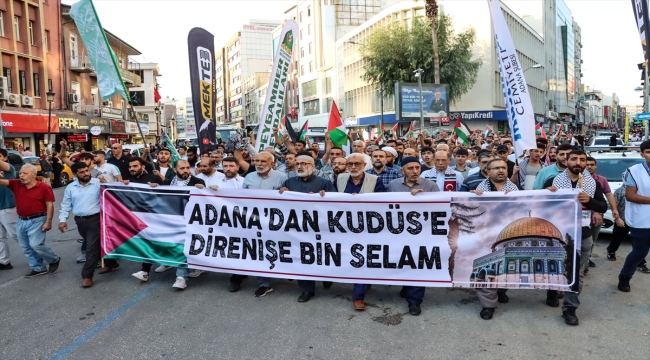 Adana'da Filistin'e destek yürüyüşü düzenlendi