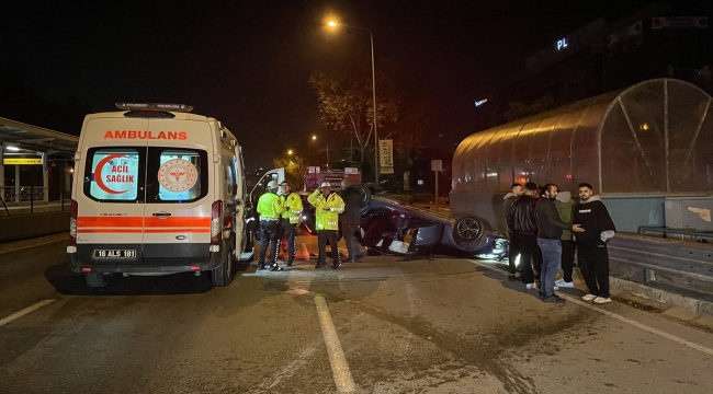 Bursa'da takla atan otomobildeki 1 kişi öldü 3 kişi yaralandı