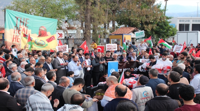 İsrail'in Gazze'ye yönelik saldırıları İskenderun'da protesto edildi