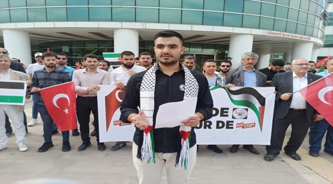 Osmaniye'de üniversite öğrencileri İsrail'in saldırılarını protesto etti