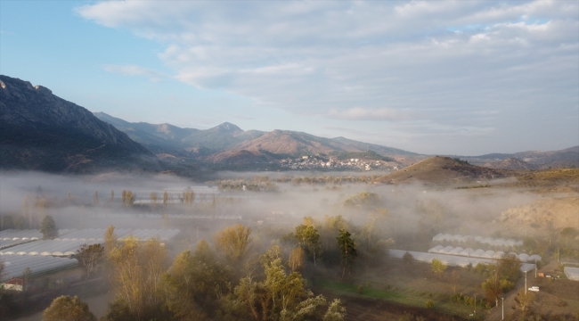 Sakarya Nehri sis bulutuyla kaplandı