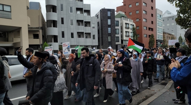 Tokyo'da "Filistin'e özgürlük" gösterisi düzenlendi